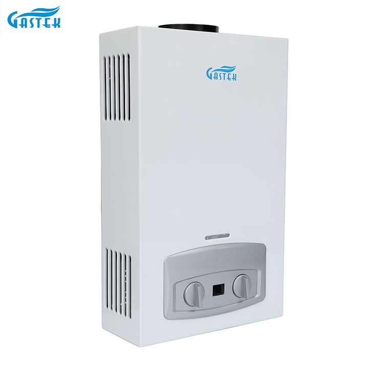 Piranti Omah Tipe Flue Wall Mounted 10L LPG Tankless Gas Instan Pemanas Banyu Panas kanggo Pancuran