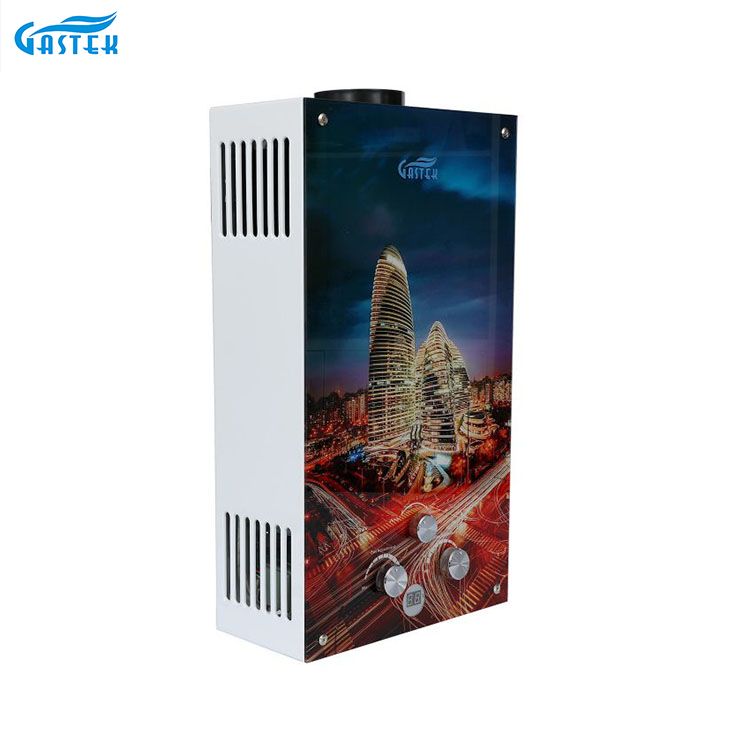 Panel Kaca Natural Gas Flue Tipe Boiler Gas Pemanas Air Panas ing Pawon